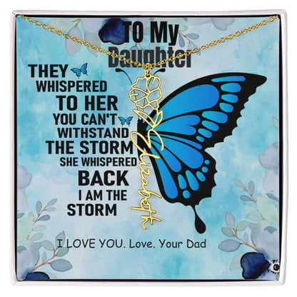 To My Daughter | I Love You - Birth Necklace I Necklace From Dad to Daughter