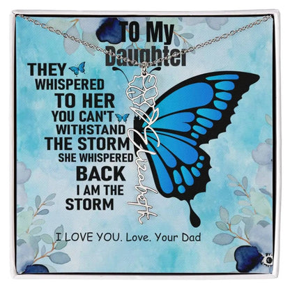 To My Daughter | I Love You - Birth Necklace I Necklace From Dad to Daughter