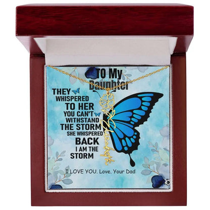 To My Daughter | I Love You - Birth Necklace I Necklace From Dad to Daughter