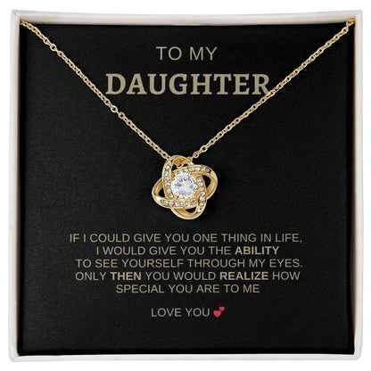 To My Daughter | I Love You - Love Knot Necklace