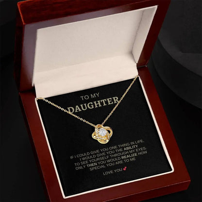 To My Daughter | I Love You - Love Knot Necklace