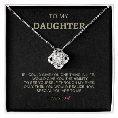 To My Daughter | I Love You - Love Knot Necklace