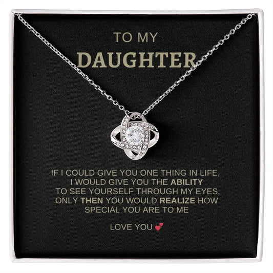 To My Daughter | I Love You - Love Knot Necklace