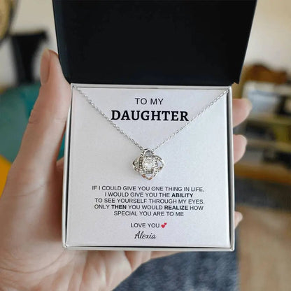 I Love You" Daughter Love Knot Necklace