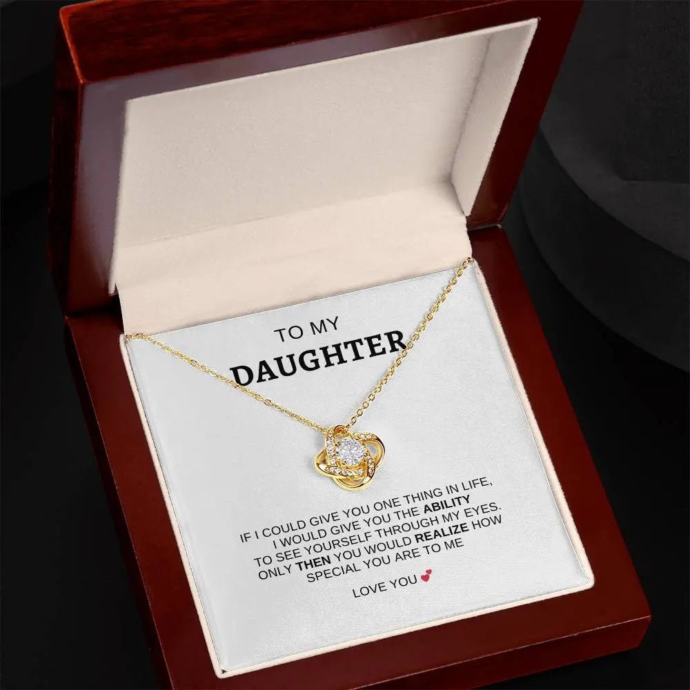 To My Daughter | I Love You - Love Knot Necklace