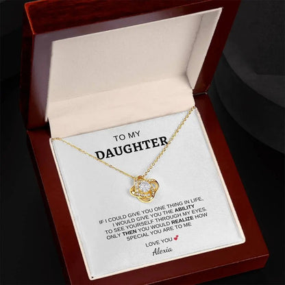 I Love You" Daughter Love Knot Necklace