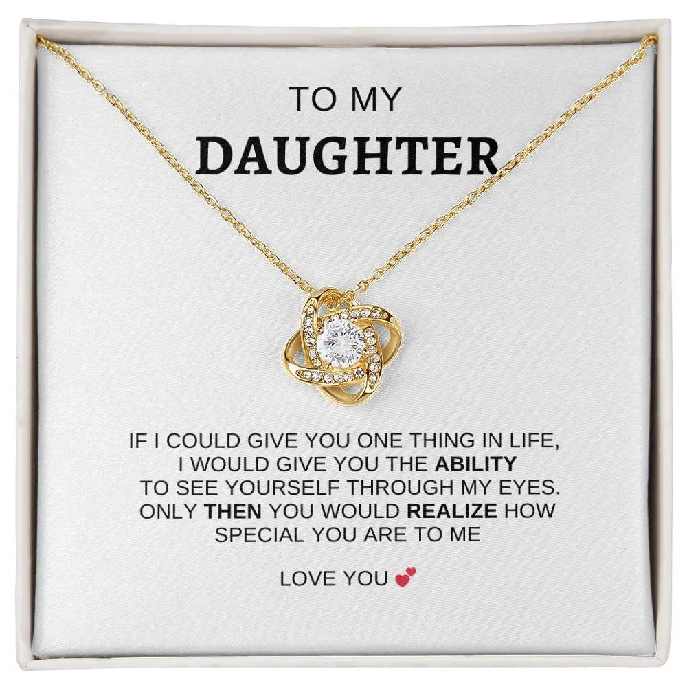 To My Daughter | I Love You - Love Knot Necklace