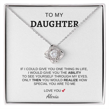I Love You" Daughter Love Knot Necklace