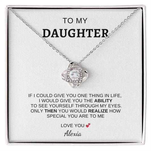 I Love You" Daughter Love Knot Necklace