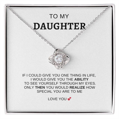 To My Daughter | I Love You - Love Knot Necklace