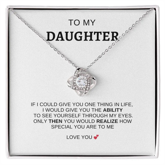 To My Daughter | I Love You - Love Knot Necklace