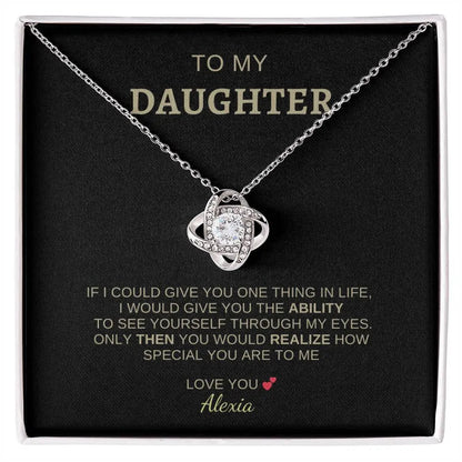 To My Daughter | I Love You - Love Knot Necklace