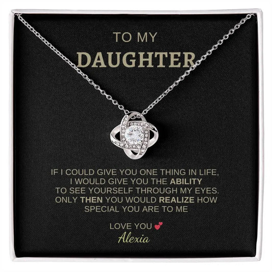 To My Daughter | I Love You - Love Knot Necklace