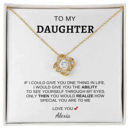I Love You" Daughter Love Knot Necklace