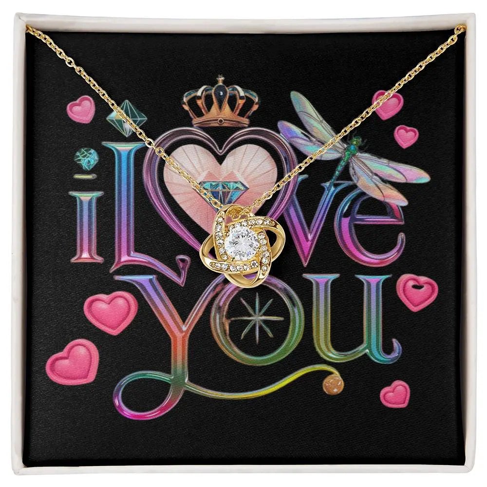 To My Daughter | I Love You - Love Knot Necklace