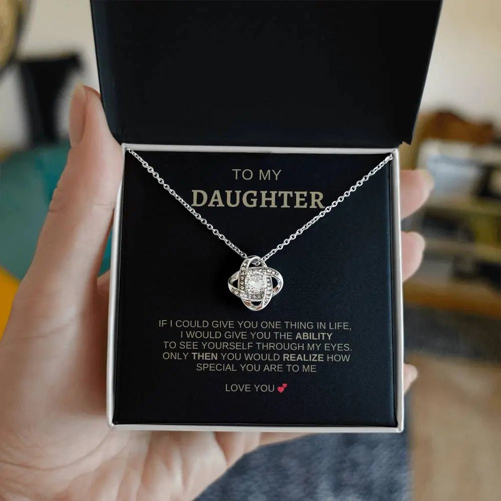 To My Daughter | I Love You - Love Knot Necklace